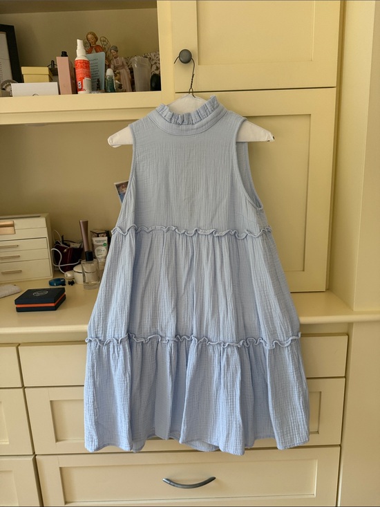 Tuckernuck Dresses & Skirts - Tuckernuck Light Blue Sleeveless Ruffle-Trim Tiered Mini Dress